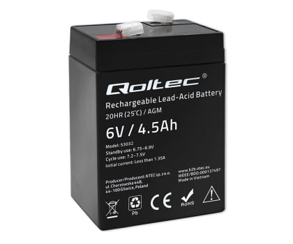 Akumulator AGM Qoltec Akumulator AGM 6V 4.5Ah LongLife